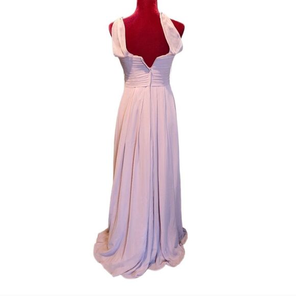 Azazie Blush Pink Princess Halter Bridesmaid Dress Size 2 - Picture 6 of 10